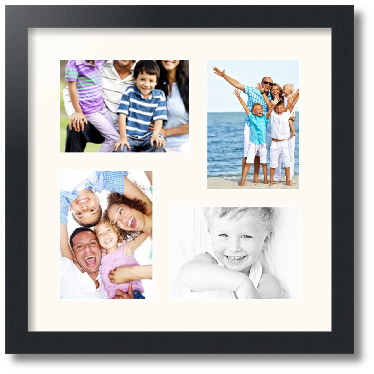 ArtToFrames Collage Photo Picture Frame with 4 - 5x7 inch Openings, Framed in Black with Over 62 Mat Color Options and Plexi Glass (CSM-3926-179)